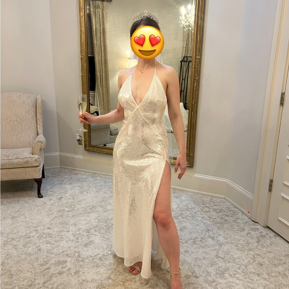 BHLDN White Sequin Wedding Dress